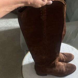 Brown Leather Knee-High Boots